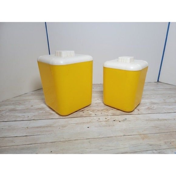 Vintage Yellow Canisters Tea and Coffee Rona Plastic Corp. NY, NY - Picture 10 of 12